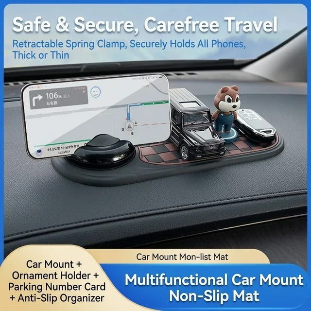 Car Anti-slip Mat Phone Holder Car Dashboard Mat 360° Rotating