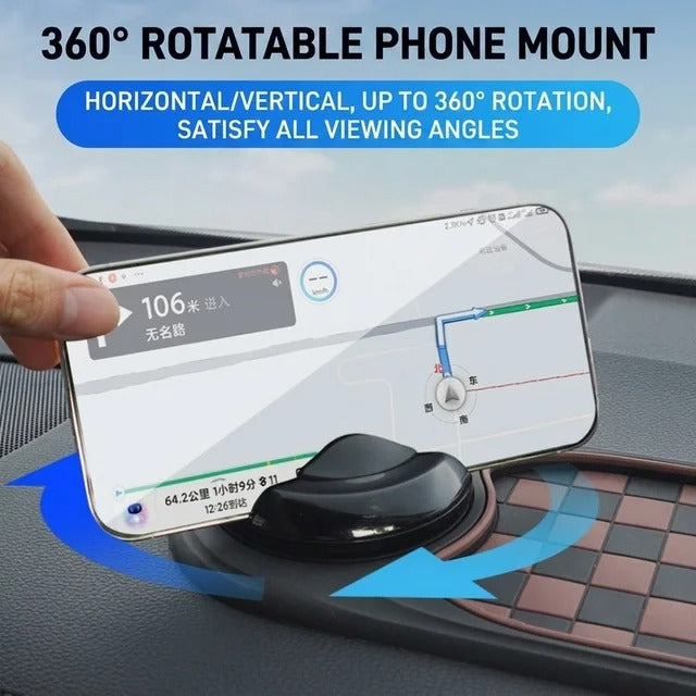 Car Anti-slip Mat Phone Holder Car Dashboard Mat 360° Rotating