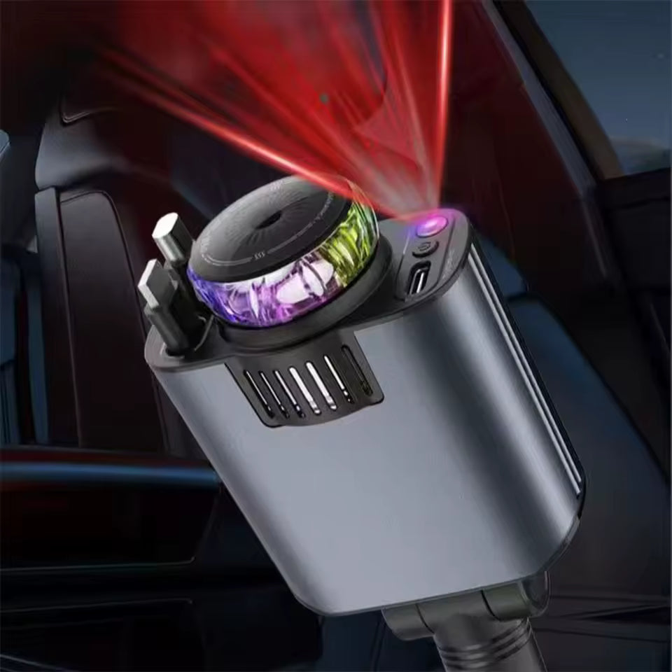 4-in-1 Fast Car Charger with Smart Diffuser & Star Projector