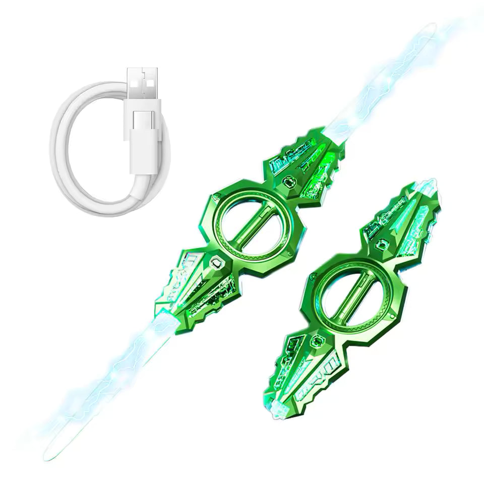 Double-edged Lightsaber Sound Flash Fire Spin LED Light Multi-color Type-c