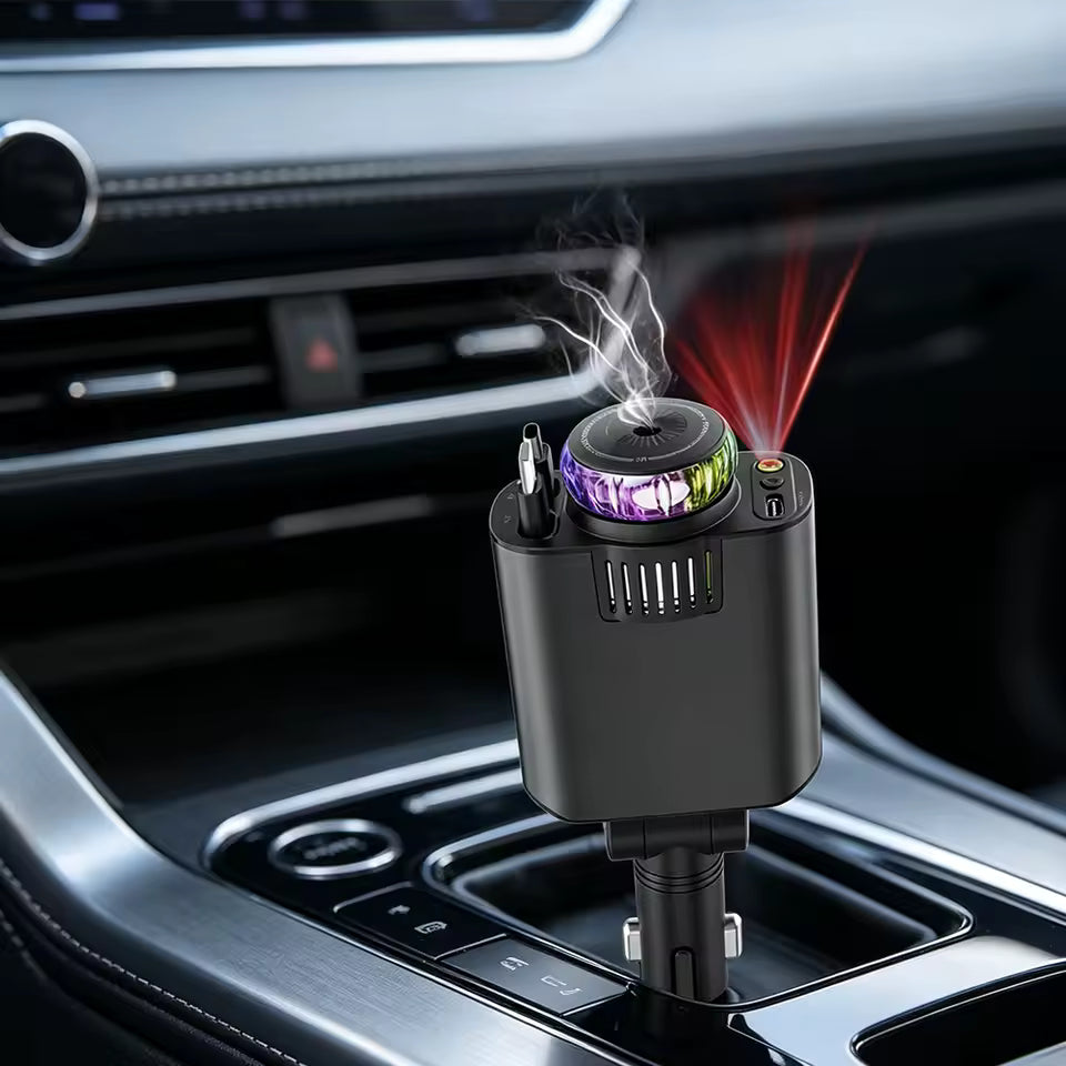 4-in-1 Fast Car Charger with Smart Diffuser & Star Projector